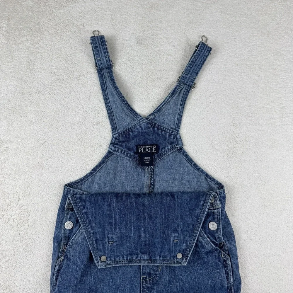 The Children's Place Blue Denim Carpenter Overalls Jeans‎ Toddler 24 Months-EUC